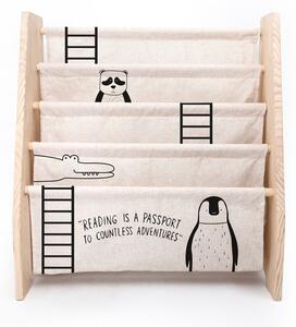 Bibliotecă pentru copii din material textil bej 60x70 cm Animals - Folkifreckles