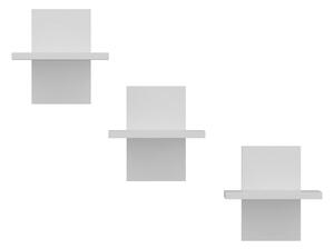Set 3 rafturi Quincy, alb, PAL melaminat, 25x18x25 cm