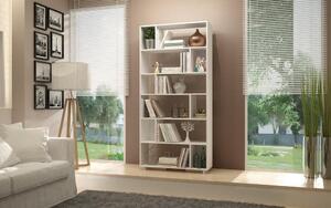 Biblioteca Aasna 7 rafturi, Alb, 90x189x25 cm