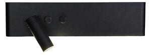 Aplica spot LED de perete RESORT, 10W/230V + 3W, negru, stânga