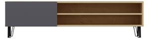 Comoda TV Bliss, stejar/gri, PAL, 160x37x47 cm