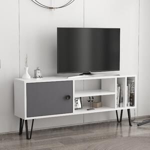 Comoda TV Arven, alb/gri, PAL, 120x25x52 cm