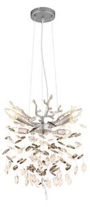 Globo 64138HS - Lustră suspendată pe cablu QUEENA, 4 x E14 / 40 W / 230 V, argintie