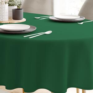 Goldea față de masă decorativă loneta - uni verde închis - ovală 140 x 220 cm