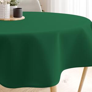 Goldea față de masă decorativă de crăciun loneta - uni verde închis - rotundă Ø 140 cm