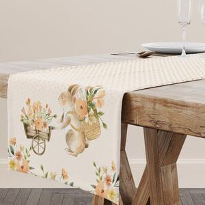 Napron decorativ 40x150 cm bumbac 100%, Londy cu flori de primavara