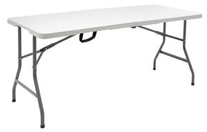 Masa de camping pliabila profesionala Rodeo cadru metalic, alba, 240x76x74 cm