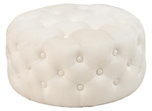 Puf taburet Ferdia catifea, crem, 59x59x28 cm