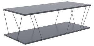 Masuta de cafea Tars, gri-negru, 120x48x30 cm
