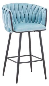 Scaun de bar Vivian siel catifea metal, negru, 57x50x100 cm