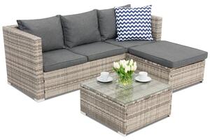 Mobilier de grădină din technorattan Roma Corner 4 Garden Point gri