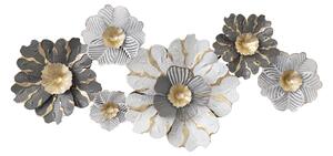 Decoratiune de perete din metal Daisy, Auriu, 131x64x9 cm