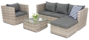 Mobilier de grădină din technorattan Roma Corner 5 Garden Point gri