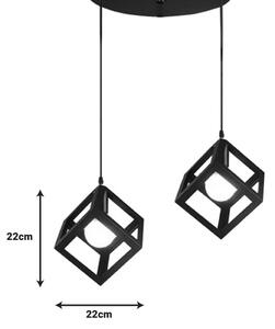 Lustra cu doua lumini Kibe II metal, negru, 48x28 cm