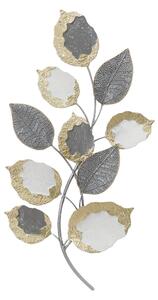 Decoratiune de perete din metal Neone, Auriu, 47x89x6 cm