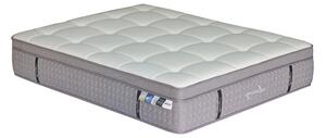 Saltea Luxury 5 zone arcuri buzunar+gel spuma cu memorie+latex 34-36cm, Alb, 150x200 cm