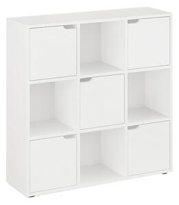 Biblioteca Bookel, Alb, 88x28x89 cm