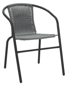 Fotoliu Obbi din metal negru-Gri, deschis, 54x56x73 cm