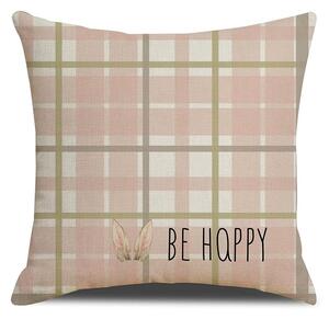 Husa pentru perna BE HAPPY 45x45 cm, roz