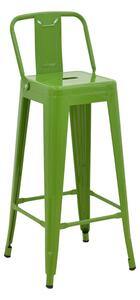 Scaun cu spatar Utopia metalic, verde, 42x42x97 cm