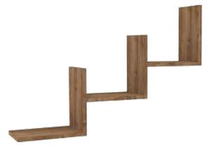 Raft de perete Mauer, finisaj nuc, lemn robust, 90x19x60 cm
