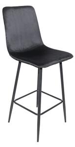 Scaun de bar cu functie de rotire, tesatura, neagra, 43x55x114 cm