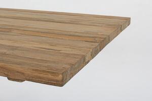 Masa de gradina / terasa din lemn reciclat de tec si metal, Ramsey Natural / Negru, L240xl100xH77 cm