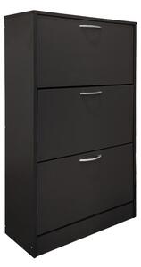 Pantofar cu rafturi Savaz, metal și lemn, Antracit, 60x24x114 cm
