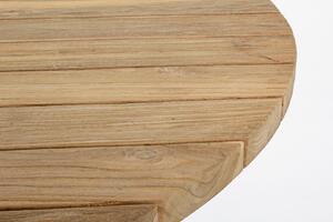 Masa de gradina / terasa din lemn reciclat de tec si metal, Brandon Natural / Negru, Ø150xH77,5 cm