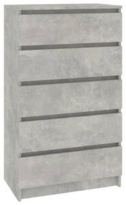 Dulap cu sertare, gri beton, 60x36x103 cm, lemn prelucrat