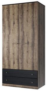 Dulap JAGGER, stejar monastery/negru, 100x58x210 cm