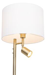Lampă de podea bronz cu abajur alb și lampă de citit - Jelena