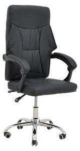 Scaun de birou manager Glorin negru pu, 60x68x128 cm