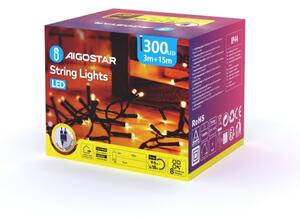Instalație LED de Crăciun de exterior Aigostar 300xLED/8 funcții 18m IP44 alb cald