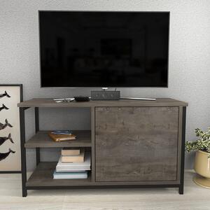 Comoda TV Muskegon, negru/gri inchis, PAL/metal, 90x35x51 cm