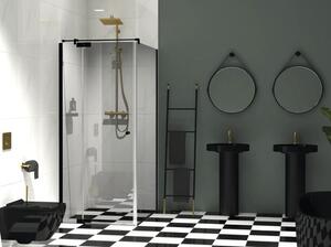 Cabină de duș pătrată Jungborn SETTE 100x100x200 cm profil negru sticlă transparentă, ușă stânga