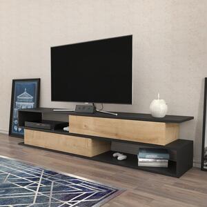 Comoda TV Cortez, stejar/gri, PAL, 160x35x39 cm