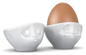 Set 2 suporturi din porțelan pentru ouă, 58products Kissing & Dreamy, alb