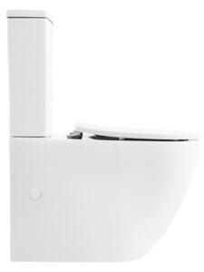 Set vas wc stativ rimless Foglia Oslo cu rezervor si capac soft close inclus, alb lucios