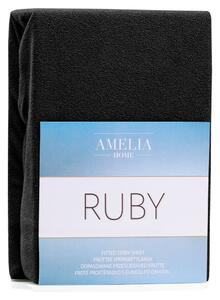 Cearceaf elastic AmeliaHome Ruby, 200 x 120-140 cm, negru