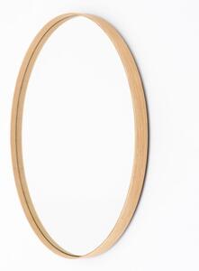 Oglindă de perete cu ramă din lemn de stejar Wireworks Glance, ⌀ 66 cm