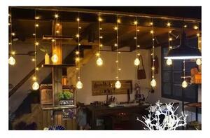 Instalatie tip perdea pentru Craciun, model globuri, 108 LED-uri, 8 moduri iluminare, telecomanda inclusa, intrare USB