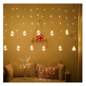 Instalatie tip perdea pentru Craciun, model globuri, 108 LED-uri, 8 moduri iluminare, telecomanda inclusa, intrare USB