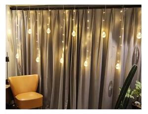 Instalatie tip perdea pentru Craciun, model globuri, 108 LED-uri, 8 moduri iluminare, telecomanda inclusa, intrare USB