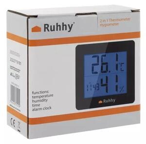 Termometru si higrometru digital 5 in 1, display LCD, semnal sonor, ceas, alarma, calendar