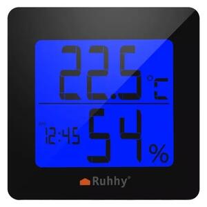 Termometru si higrometru digital 5 in 1, display LCD, semnal sonor, ceas, alarma, calendar