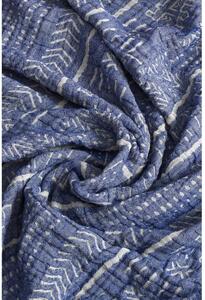 Cuvertură albastră din muselină pentru pat dublu 220x240 cm Etno - Mijolnir
