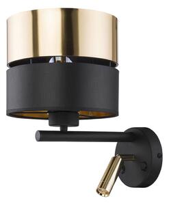 Lampă LED de perete HILTON 1xE27/15W/230V + LED/3W/230V alamă/negru