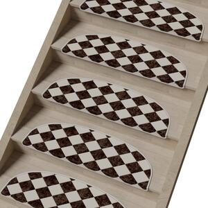 Covorașe pentru scări negre-albe 16 buc. 20x65 cm Chess Board – Vitaus