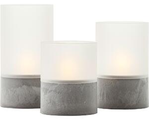 Brilliant - Set de 3 lumânări LED BOUGIE LED/2xAA IP44 gri/alb